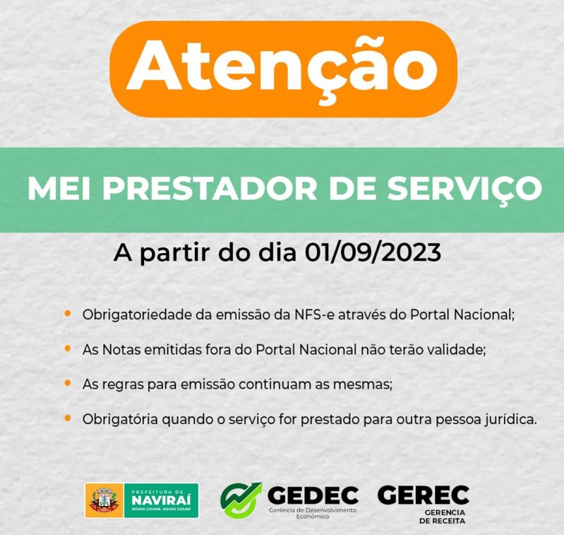 Atenção MEI – Mudança na emissão da nota fiscal de serviços